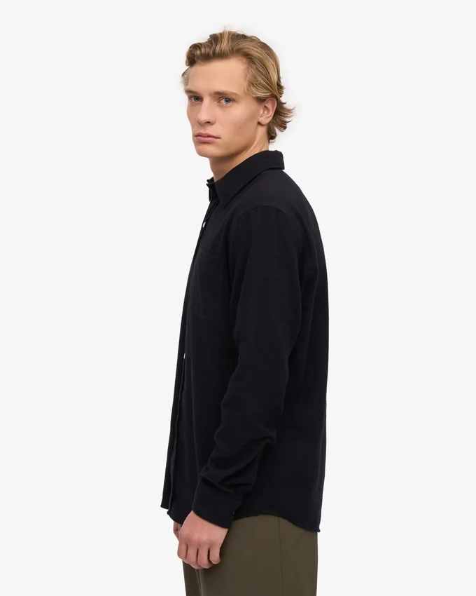 Chemise en flanelle bio - Noir intense