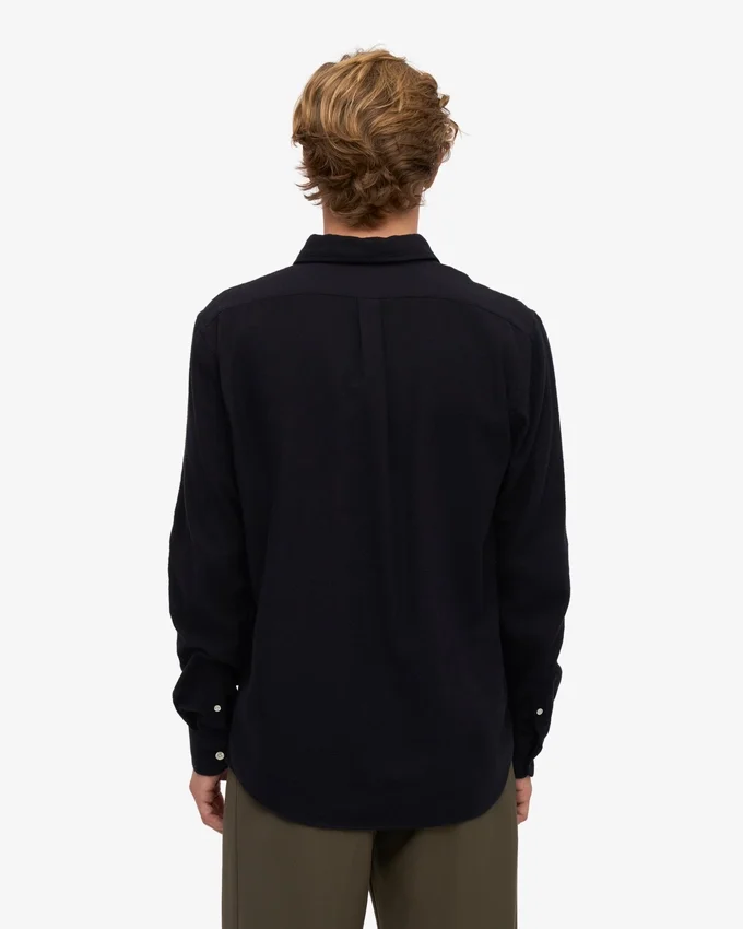 Chemise en flanelle bio - Noir intense
