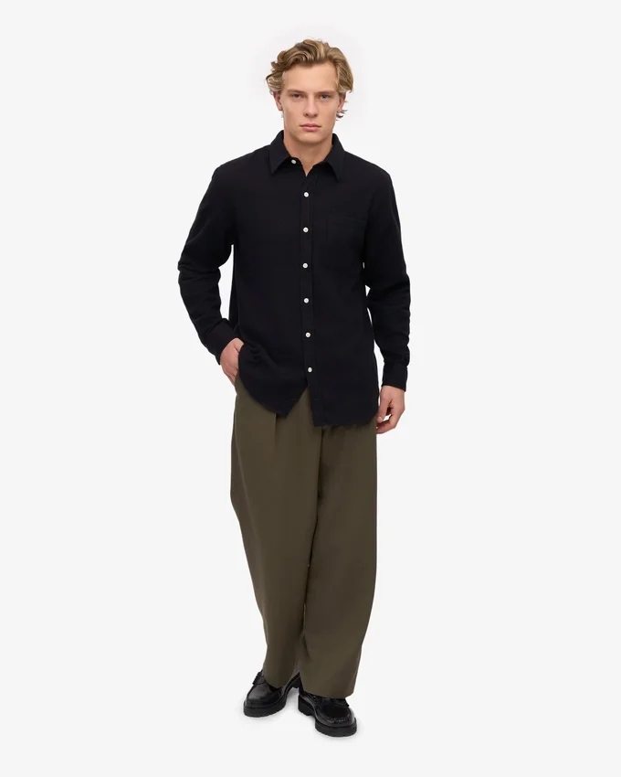 Chemise en flanelle bio - Noir intense