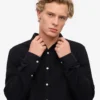 Chemise en flanelle bio - Noir intense