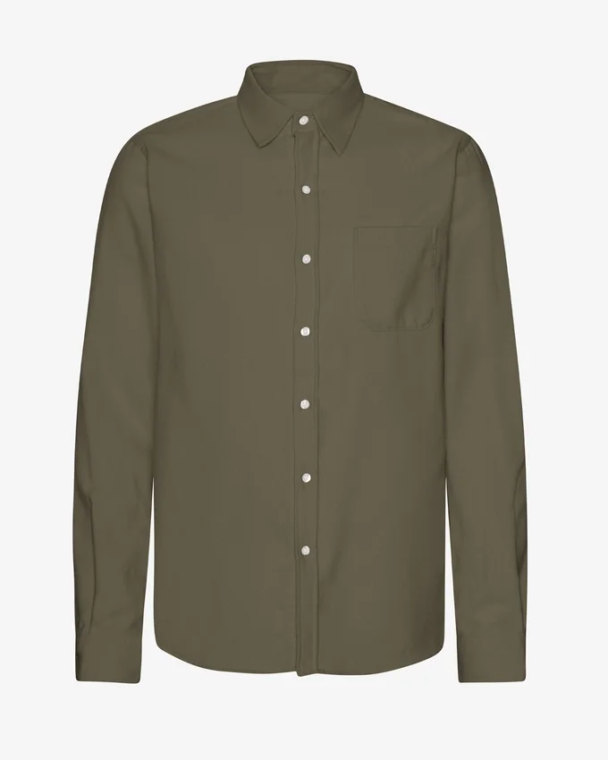 Chemise en flanelle bio - Olive poussiéreuse
