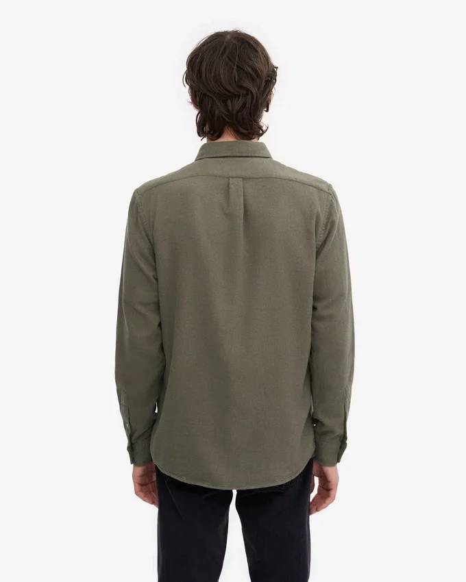 Chemise en flanelle bio - Olive poussiéreuse