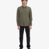 Chemise en flanelle bio - Olive poussiéreuse