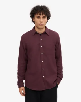 Chemise en flanelle bio – Rouge sang de bœuf