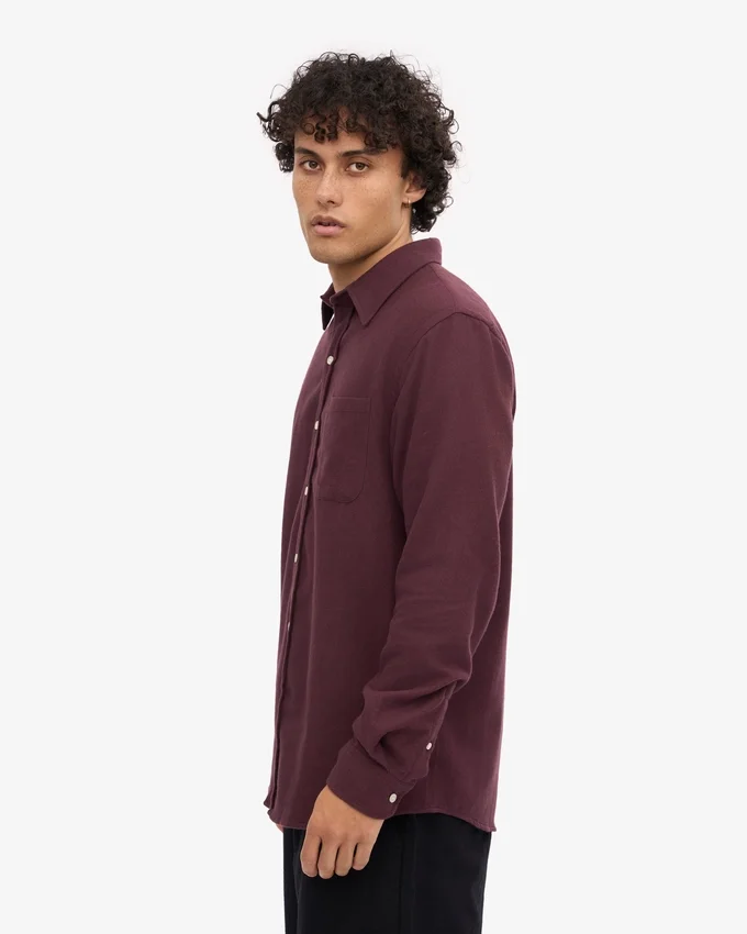 Chemise en flanelle bio - Rouge sang de bœuf