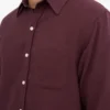 Chemise en flanelle bio - Rouge sang de bœuf