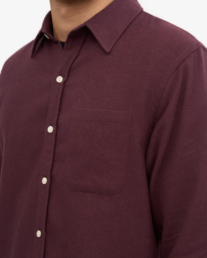 Chemise en flanelle bio - Rouge sang de bœuf