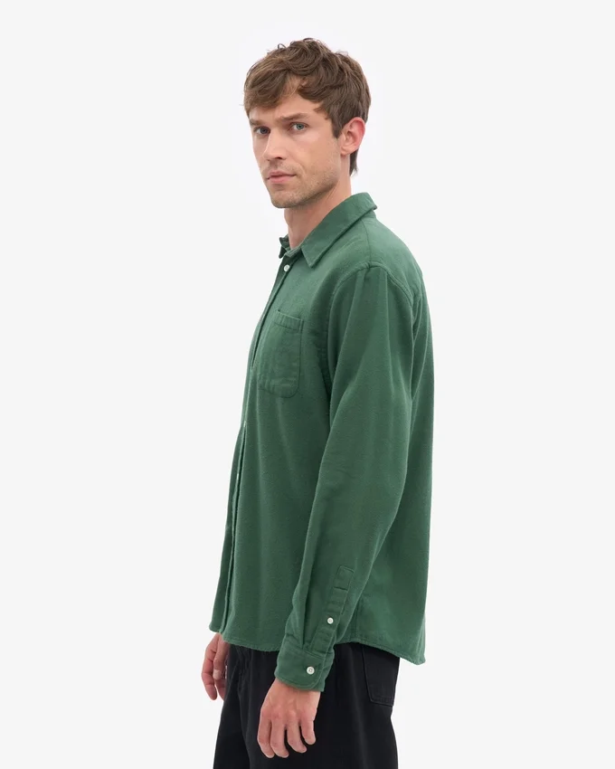 Chemise en flanelle bio - Vert émeraude