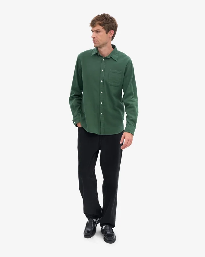 Chemise en flanelle bio - Vert émeraude