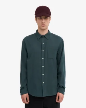 Chemise en flanelle bio – Vert océan