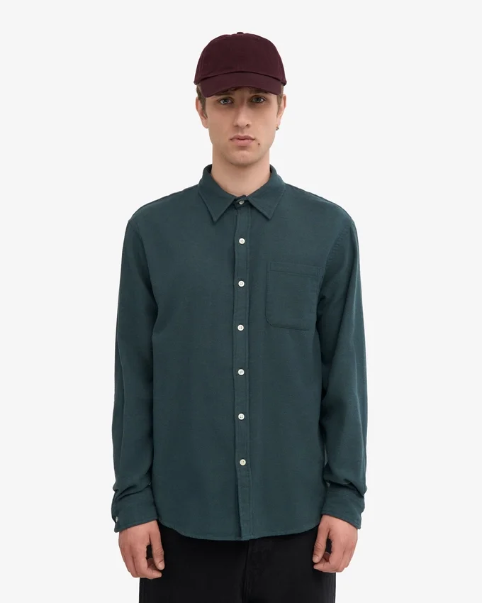 Chemise en flanelle bio - Vert océan
