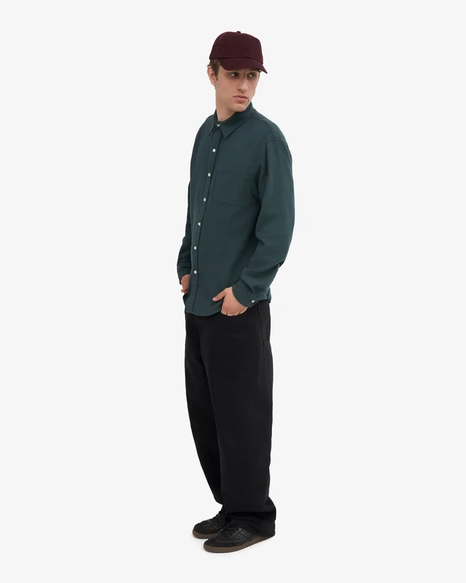 Chemise en flanelle bio - Vert océan