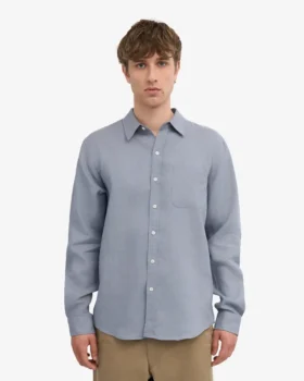 Chemise en lin – Bleu acier