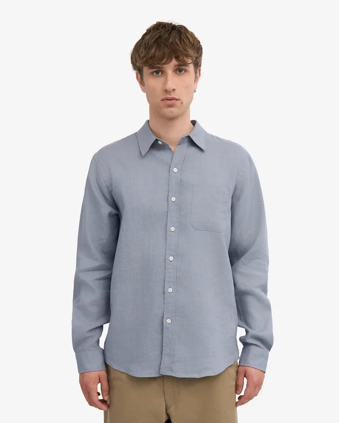 Chemise en lin - Bleu acier