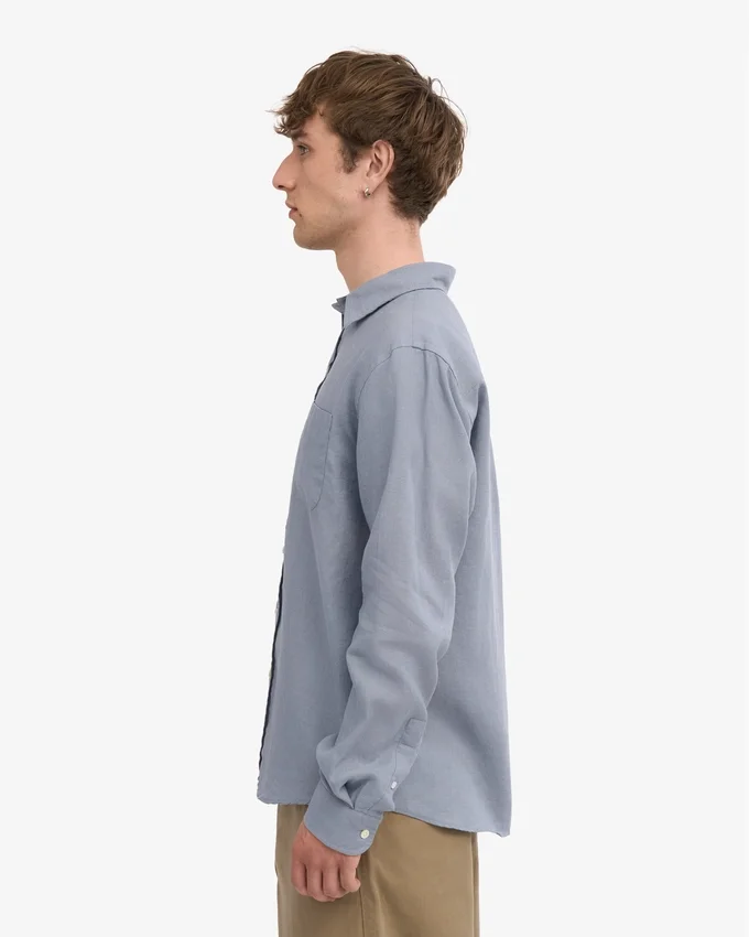 Chemise en lin - Bleu acier