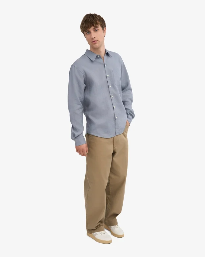 Chemise en lin - Bleu acier