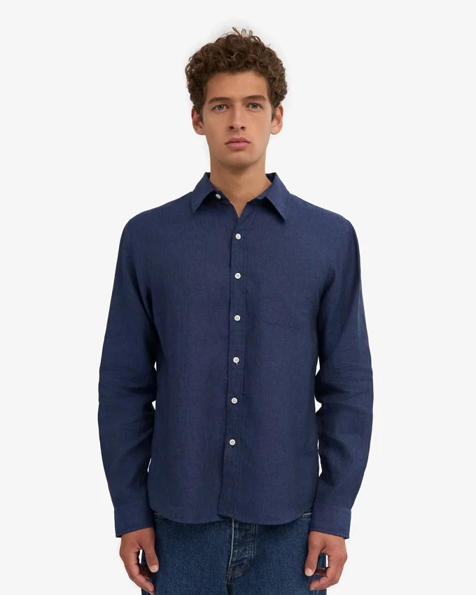 Chemise en lin - Bleu marine