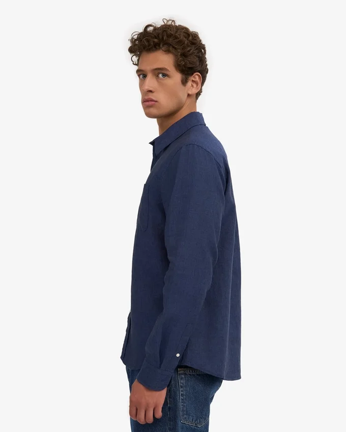 Chemise en lin - Bleu marine