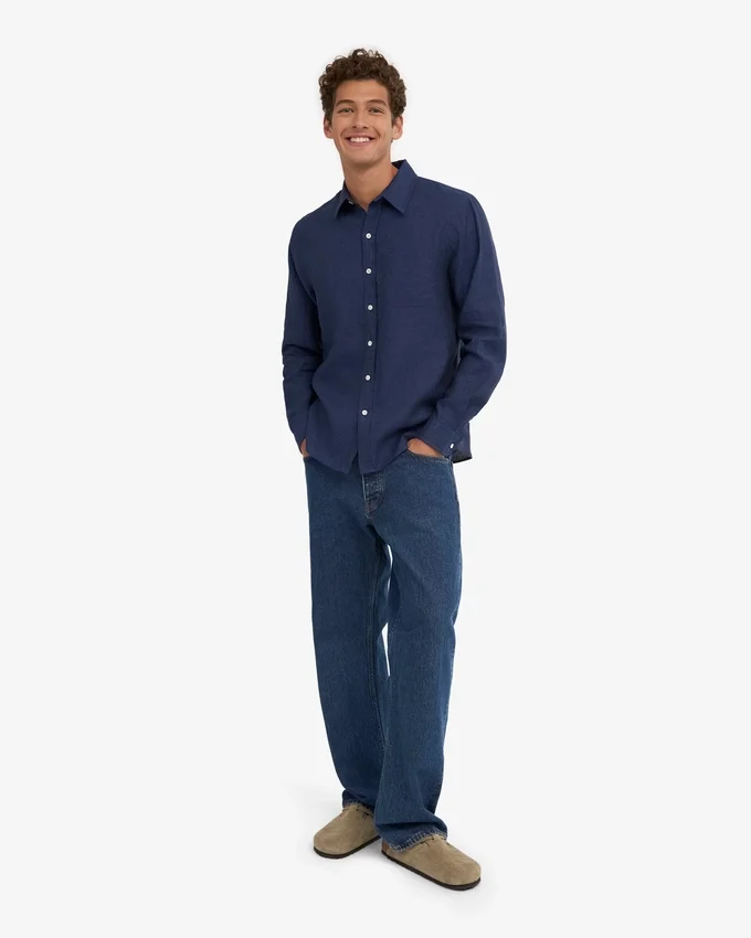 Chemise en lin - Bleu marine