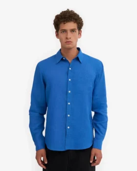 Chemise en lin – Bleu Pacifique