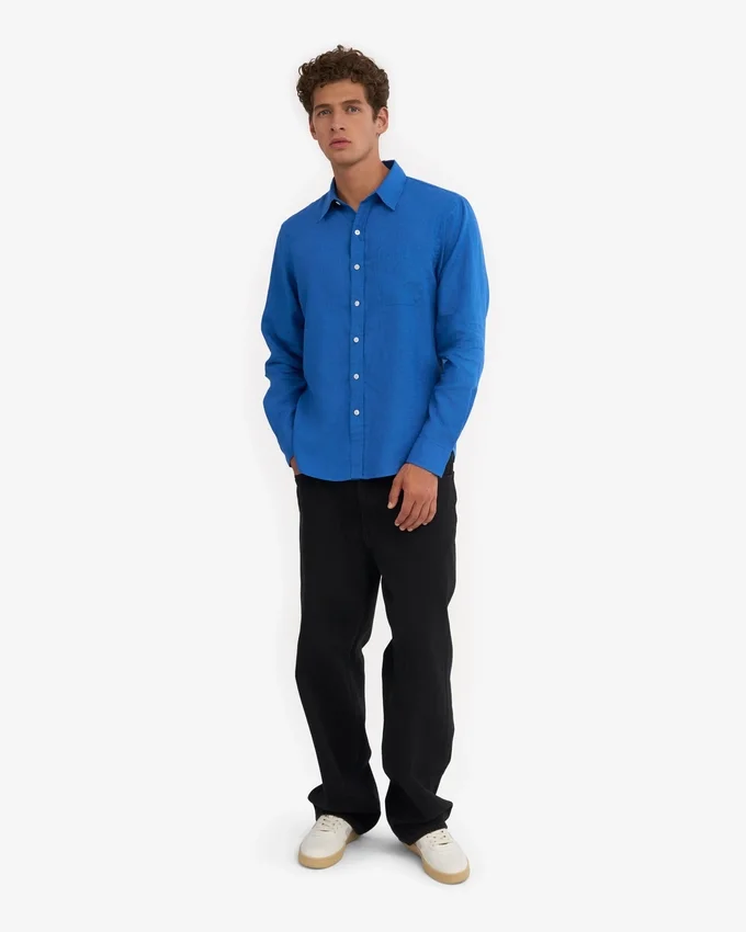 Chemise en lin - Bleu Pacifique