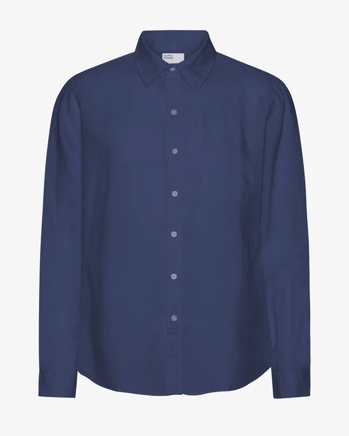 Chemise en lin - Bleu pétrole