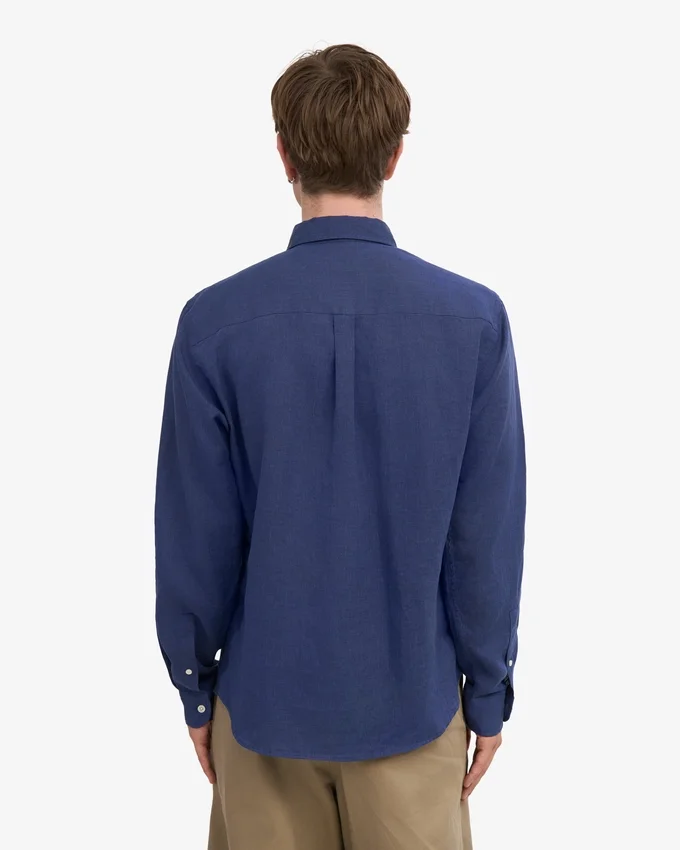 Chemise en lin - Bleu pétrole
