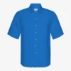 Chemise en lin à manches courtes - Bleu Pacifique