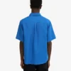 Chemise en lin à manches courtes - Bleu Pacifique