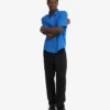 Chemise en lin à manches courtes - Bleu Pacifique