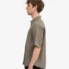 Chemise en lin à manches courtes - Olive poussiéreux