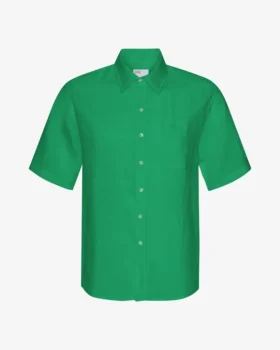 Chemise en lin à manches courtes - Vert Kelly