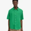 Chemise en lin à manches courtes - Vert Kelly