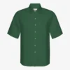 Chemise en lin à manches courtes - Vert émeraude