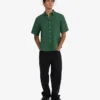 Chemise en lin à manches courtes - Vert émeraude