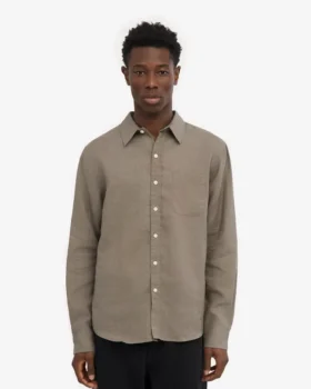 Chemise en lin – Olive poussiéreux