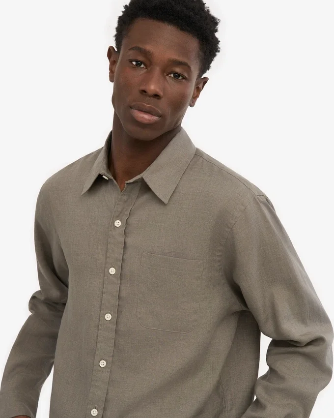Chemise en lin - Olive poussiéreux