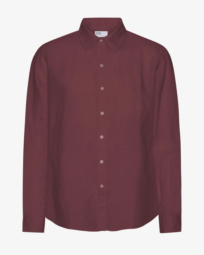 Chemise en lin - Rouge sang de bœuf