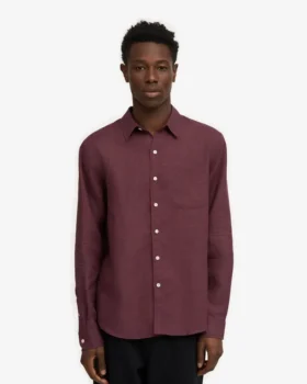 Chemise en lin – Rouge sang de bœuf