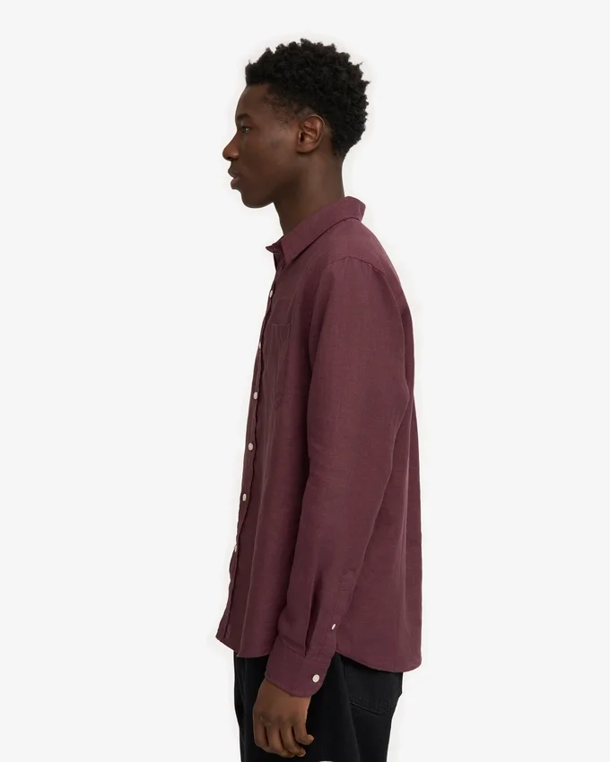 Chemise en lin - Rouge sang de bœuf