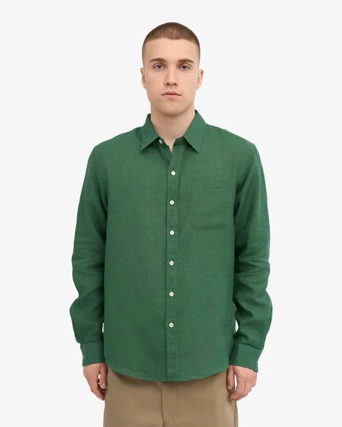 Chemise en lin - Vert émeraude