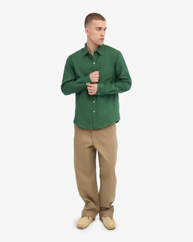 Chemise en lin - Vert émeraude
