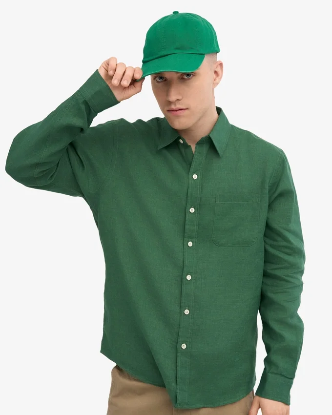 Chemise en lin - Vert émeraude