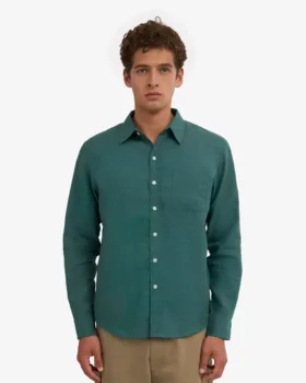 Chemise en lin – Vert océan