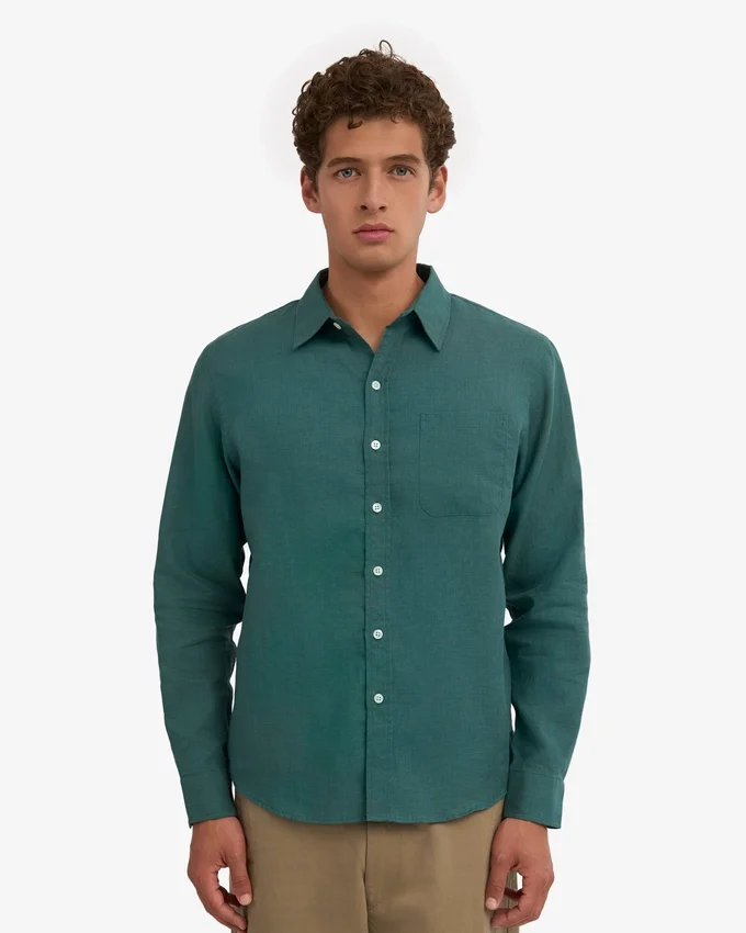 Chemise en lin - Vert océan