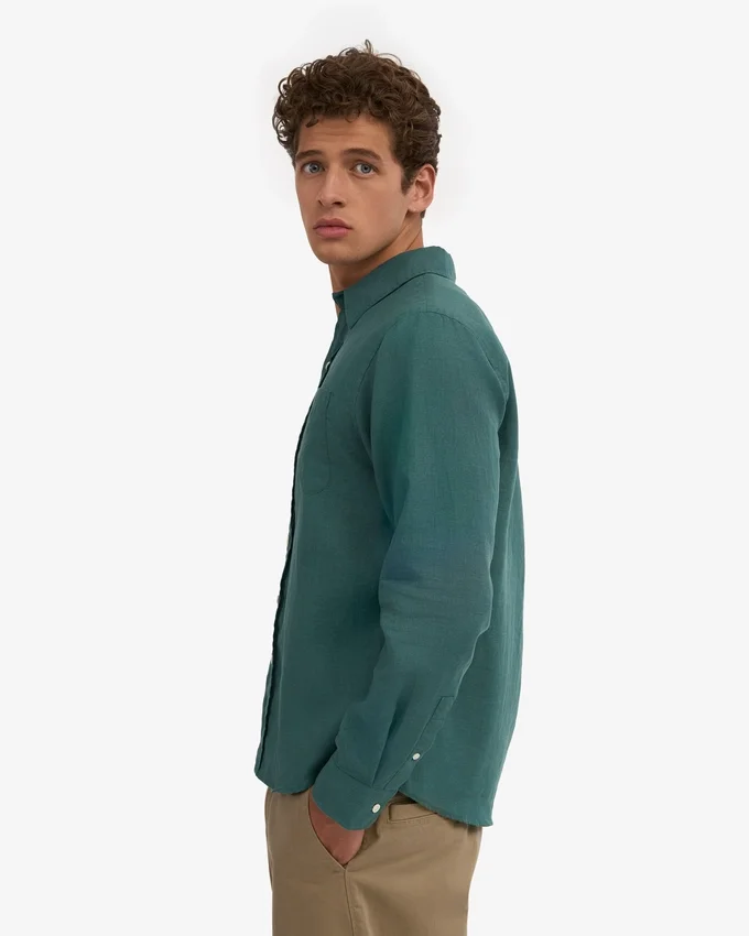 Chemise en lin - Vert océan