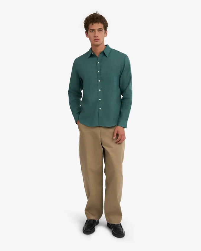 Chemise en lin - Vert océan