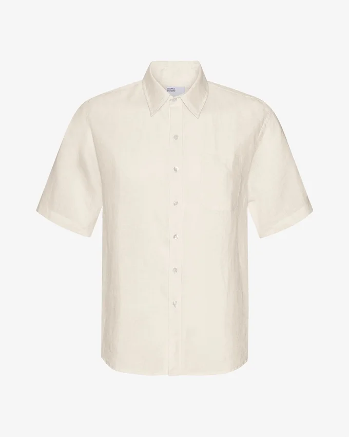 Chemise à manches courtes en lin - Blanc ivoire