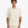 Chemise à manches courtes en lin - Blanc ivoire