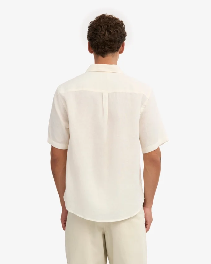 Chemise à manches courtes en lin - Blanc ivoire